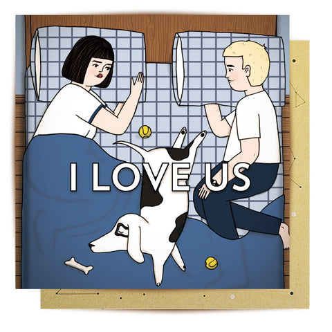 Lalaland - I Love Us Dog Greeting Card