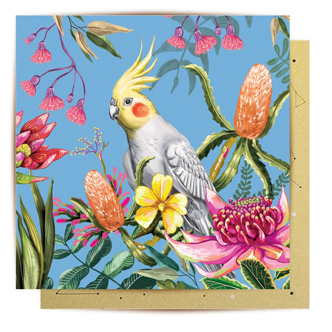 Lalaland - Cockatiel Paradiso Greeting Card