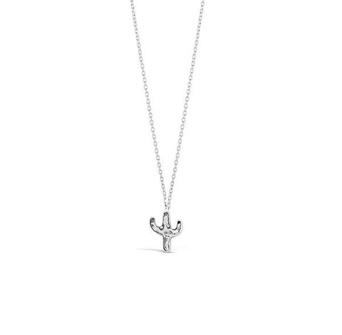 Ichu Jewellery - Sterling Silver Hammered Cactus Necklace