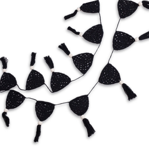 O.B Designs - Hand Crochet Flag Bunting, Black