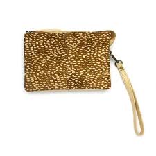 Zoda - Leather and Hide Clutch Bag, Cheetah