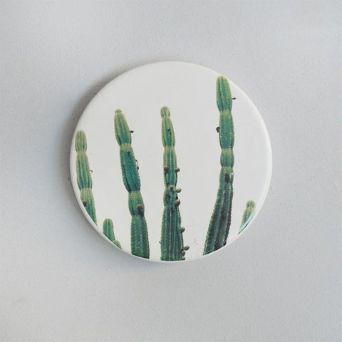 White Moose - Cactus Print Ceramic Coasters, Set of 4