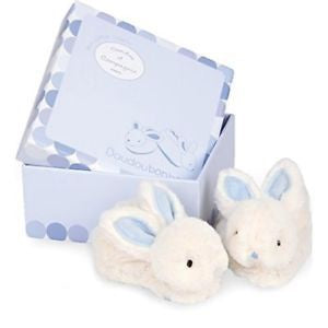 Doudou et Compagnie - Bunny Booties 0-6 months, Blue