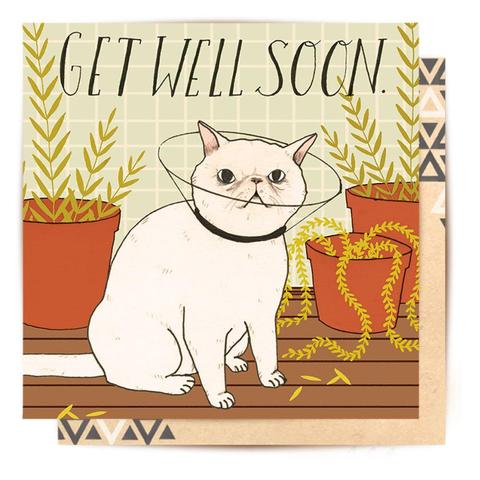 Lalaland - Get Well Soon Cat Greeting Card