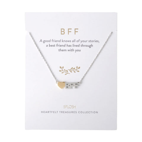 Splosh - Heartfelt Treasures Sterling Silver Necklace, BFF