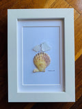 This Little Birdie Bird - CY O'Connor Beach Sea Glass and Shell 2 Bird Art Piece