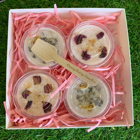 CrazyDaisy Candles - Lavender and Rose Scoopable Wax Shot Pot Pack