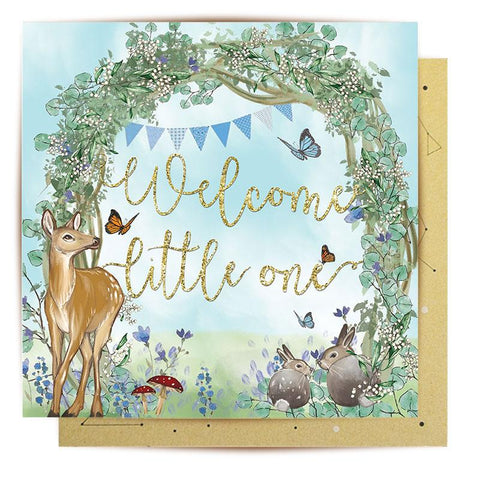 Lalaland - Welcome Baby Blue Greeting Card