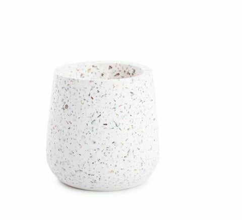 Keri - Limited Edition Large White Terrazzo Scented Candle, Vanilla