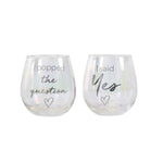 Splosh - 'Popped The Question' Stemless Wine Glass Set